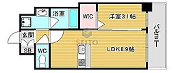 ファーストフィオーレ江坂ガーデン 1LDKの間取図画像