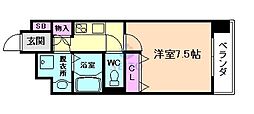 ベルヴィ江坂公園 1Kの間取図画像