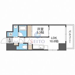メセナ緑地公園 1DKの間取図画像