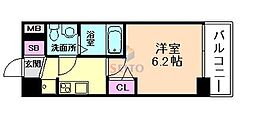 エグゼ江坂WEST 1Kの間取図画像