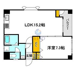 アルシェESAKA 1LDKの間取図画像