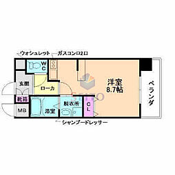 エルベコート豊中服部 1Kの間取図画像