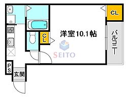 フジパレス吹田中の島公園2番館 1Kの間取図画像