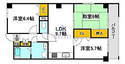一力グランドマンション 3LDKの間取図画像