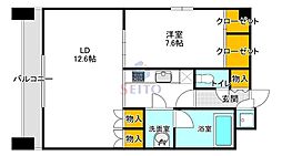 レジディア江坂 1LDKの間取図画像