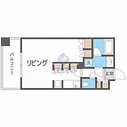 アパートメンツ江坂 ワンルームの間取図画像