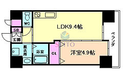 ノルデンハイム江坂2 1LDKの間取図画像