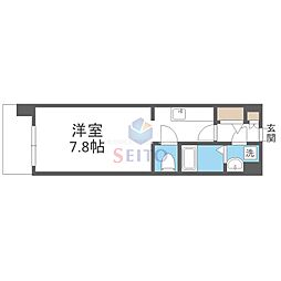 レジュールアッシュ江坂 1Kの間取図画像
