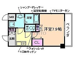 アーデン江坂3 1Kの間取図画像