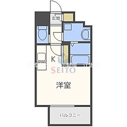 ドゥーエ江坂3 ワンルームの間取図画像