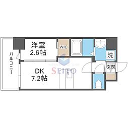 セレニテ江坂アリア 1DKの間取図画像