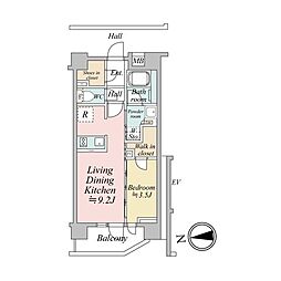 INITIA日暮里テラス 1LDKの間取図画像