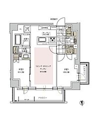 ウィルローズ谷中銀座 2LDKの間取図画像