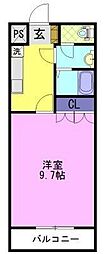 グランドゥール 1Kの間取図画像