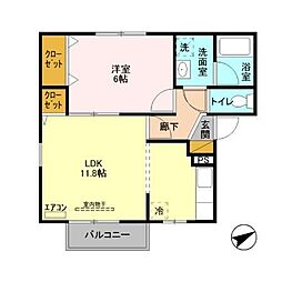 ロイヤルガーデン 1LDKの間取図画像