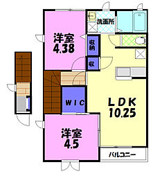 メゾン・イグアスA 2LDKの間取図画像