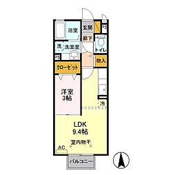 ウィル・インターパーク 1LDKの間取図画像