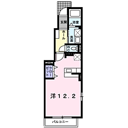 カーサエテルナ2 ワンルームの間取図画像