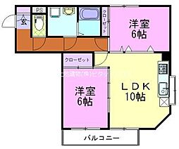 コーポラシオン 2LDKの間取図画像