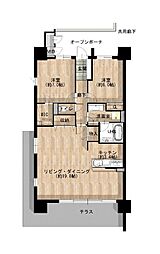 レーベンリヴァーレ宇都宮クイントタワー 2LDKの間取図画像