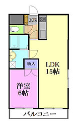 フォリア西川田 1LDKの間取図画像