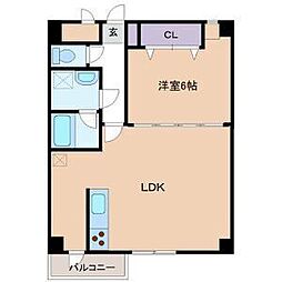 ディープインフォレスト1 1LDKの間取図画像