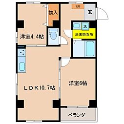 メゾンド・ル.ヴェール 2LDKの間取図画像