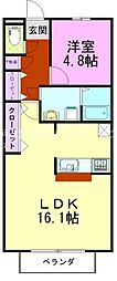 S-design 1LDKの間取図画像