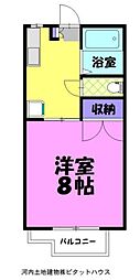 シャンポール 1Kの間取図画像