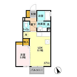 エルハイツ 1LDKの間取図画像