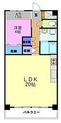 第二元今泉ハイタウン 1LDKの間取図画像