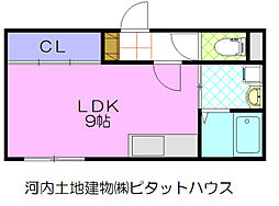 MM93 ワンルームの間取図画像