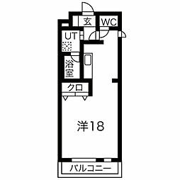ディアーナM ワンルームの間取図画像