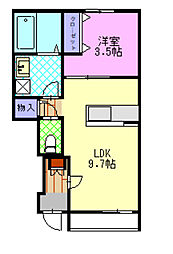 Art  of  Life宝木 1LDKの間取図画像