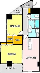 VerdeYOTO 2LDKの間取図画像