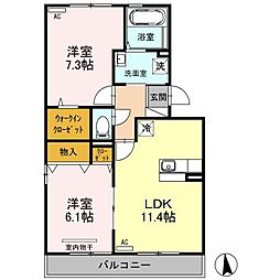 エクセルコートF 2LDKの間取図画像