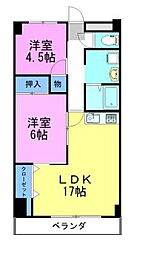 泉ケ丘ハイツ 2LDKの間取図画像