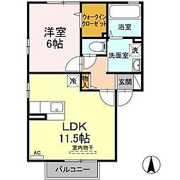 ボナールスクエアA 1LDKの間取図画像