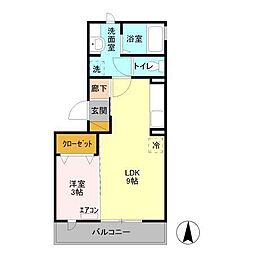 エミネンス 1LDKの間取図画像