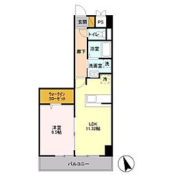 グランヒルズ 1LDKの間取図画像