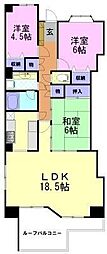 エクシール東宿郷 3LDKの間取図画像