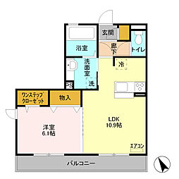 LA PORTE 12Q4 3階1LDKの間取り