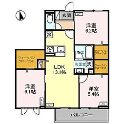 CLASSEUM元今泉 3階3LDKの間取り