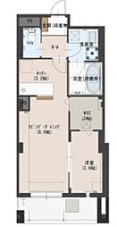 ハナワダHKYMパナハイツ 7階1LDKの間取り