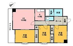 ライブスクエア竹林 1LDKの間取図画像