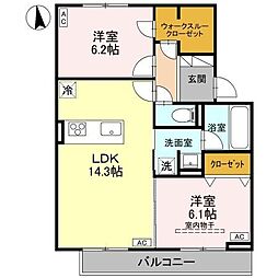 TORISIAS城東 2LDKの間取図画像
