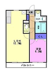 モアクルーズ 1LDKの間取図画像