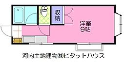 メイプルリーフ岩曽 ワンルームの間取図画像