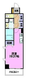 ラミューズ宇都宮 1Kの間取図画像