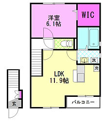 オレウム2 1LDKの間取図画像